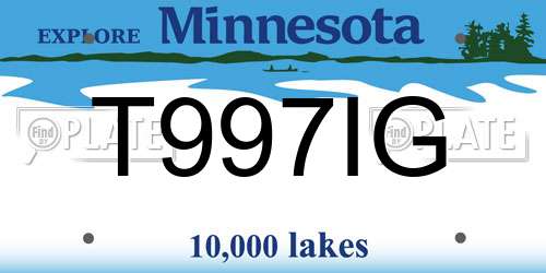 T997IG Minnesota License Plate