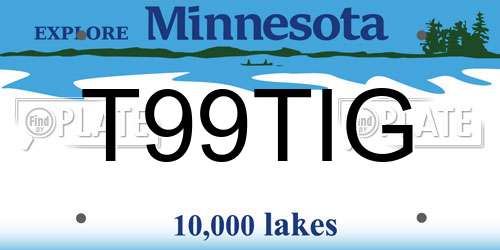 T99TIG Minnesota License Plate