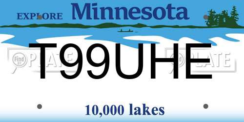 T99UHE Minnesota License Plate