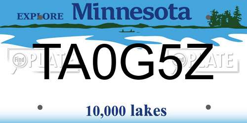 TA0G5Z Minnesota License Plate