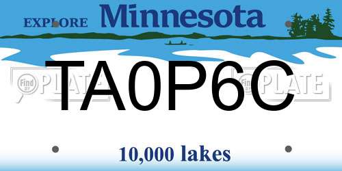 TA0P6C Minnesota License Plate