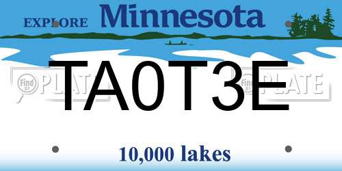 TA0T3E Minnesota License Plate