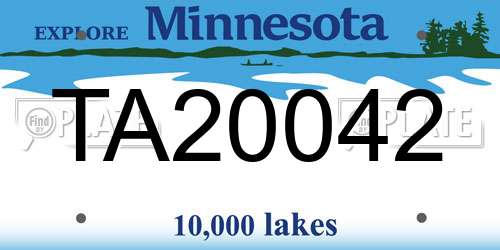 TA20042 Minnesota License Plate