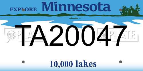 TA20047 Minnesota License Plate