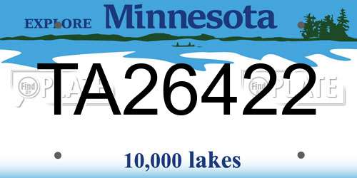 TA26422 Minnesota License Plate