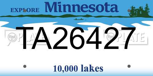 TA26427 Minnesota License Plate