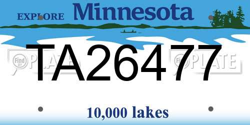 TA26477 Minnesota License Plate