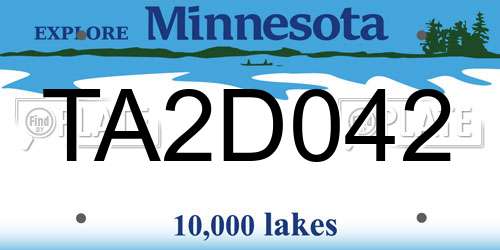 TA2D042 Minnesota License Plate