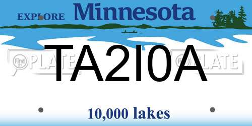 TA2I0A Minnesota License Plate