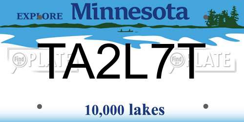 TA2L7T Minnesota License Plate