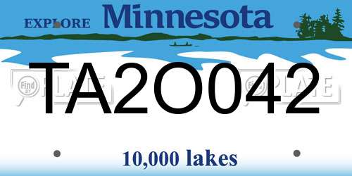 TA2O042 Minnesota License Plate