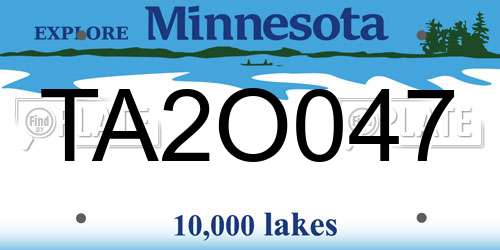 TA2O047 Minnesota License Plate