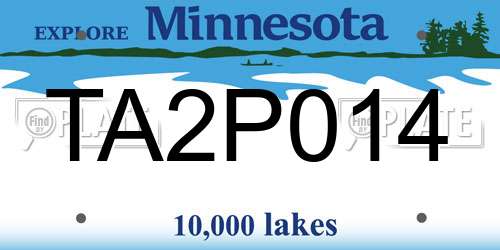 TA2P014 Minnesota License Plate