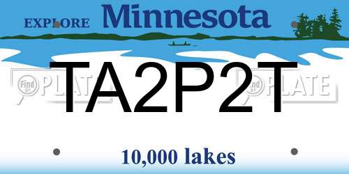TA2P2T Minnesota License Plate