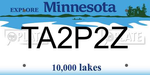 TA2P2Z Minnesota License Plate