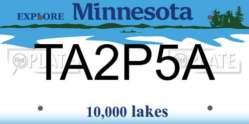 TA2P5A Minnesota License Plate