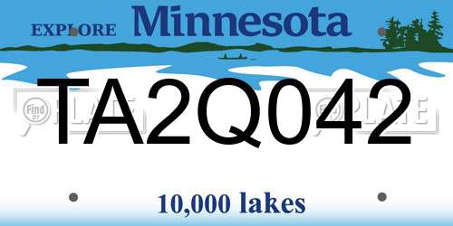 TA2Q042 Minnesota License Plate