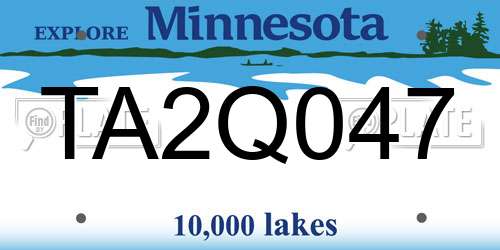 TA2Q047 Minnesota License Plate