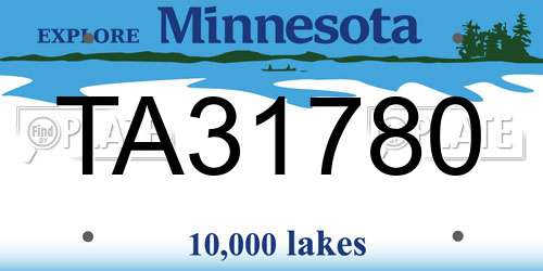 TA31780 Minnesota License Plate