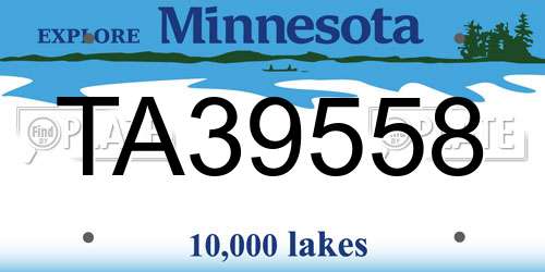 TA39558 Minnesota License Plate