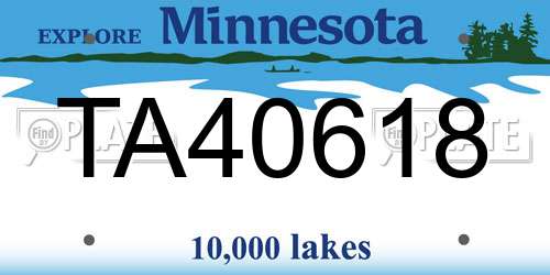 TA40618 Minnesota License Plate