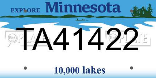 TA41422 Minnesota License Plate