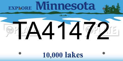 TA41472 Minnesota License Plate