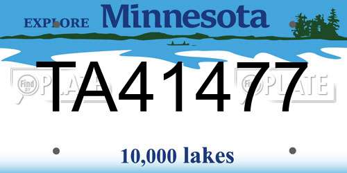 TA41477 Minnesota License Plate