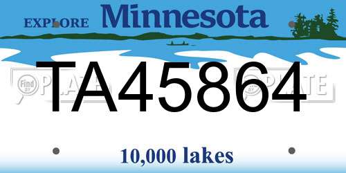 TA45864 Minnesota License Plate