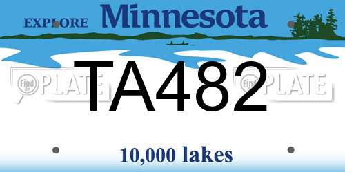 TA482 Minnesota License Plate