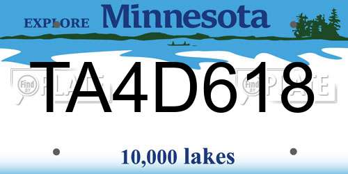TA4D618 Minnesota License Plate