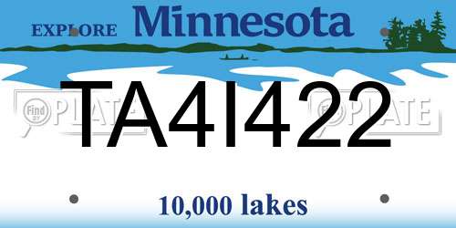 TA4I422 Minnesota License Plate