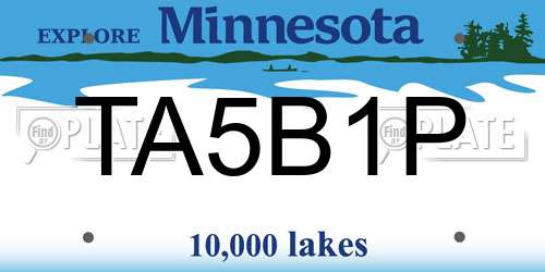 TA5B1P Minnesota License Plate
