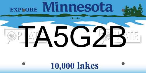 TA5G2B Minnesota License Plate