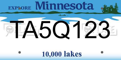 TA5Q123 Minnesota License Plate