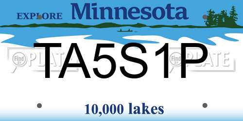 TA5S1P Minnesota License Plate