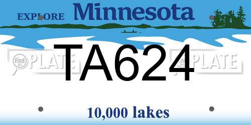 TA624 Minnesota License Plate