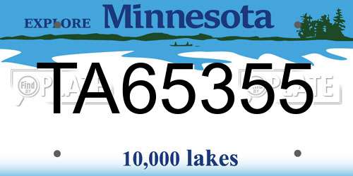 TA65355 Minnesota License Plate