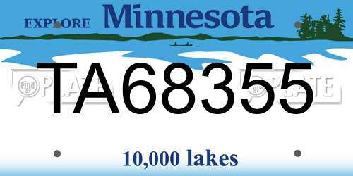 TA68355 Minnesota License Plate
