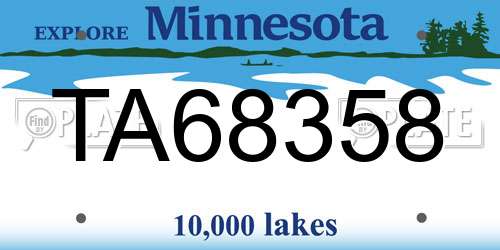 TA68358 Minnesota License Plate