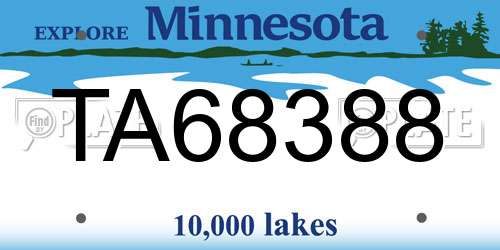 TA68388 Minnesota License Plate