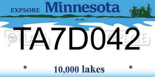 TA7D042 Minnesota License Plate