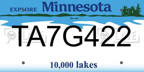 TA7G422 Minnesota License Plate
