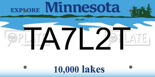TA7L2T Minnesota License Plate