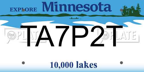 TA7P2T Minnesota License Plate