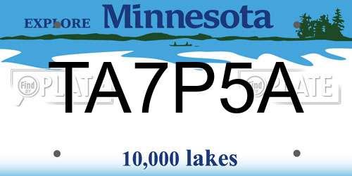 TA7P5A Minnesota License Plate