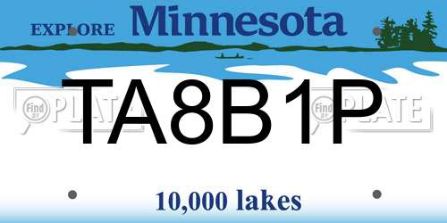 TA8B1P Minnesota License Plate