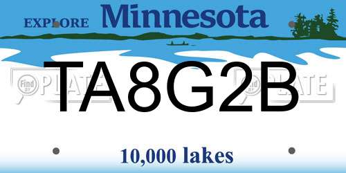 TA8G2B Minnesota License Plate