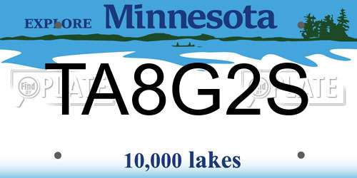 TA8G2S Minnesota License Plate