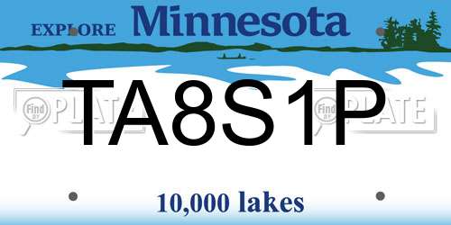 TA8S1P Minnesota License Plate